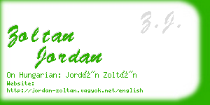 zoltan jordan business card